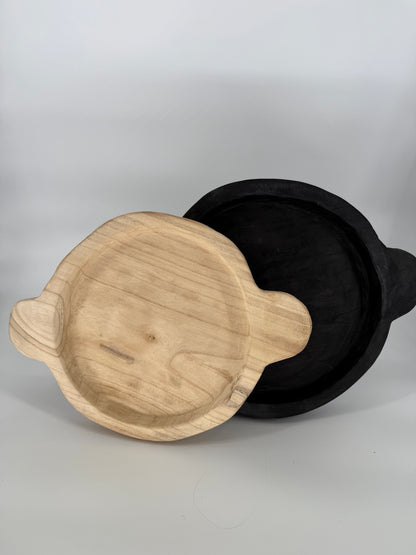 Wooden Dough Bowl Style Trays by Mudpie