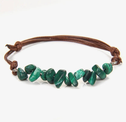 FR50 Bohemian Gravel Leather Multi Cord Bracelet