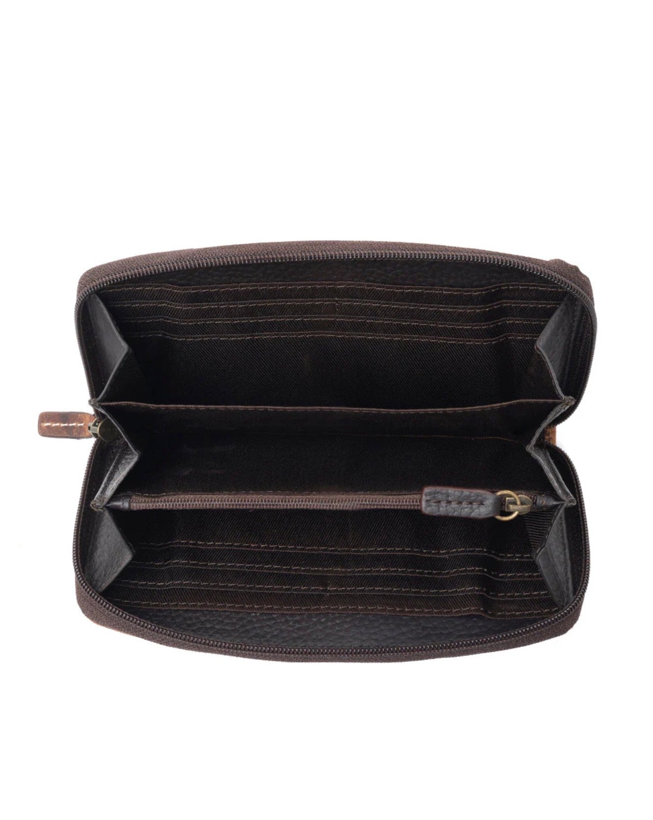 MY16 MYRA BRAND Genuine Leather Bran Wallet with Zipper Closure and Lots of Pockets Inside for Essentials