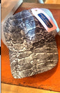 SS Gray Snakeskin Print Snapback Cap