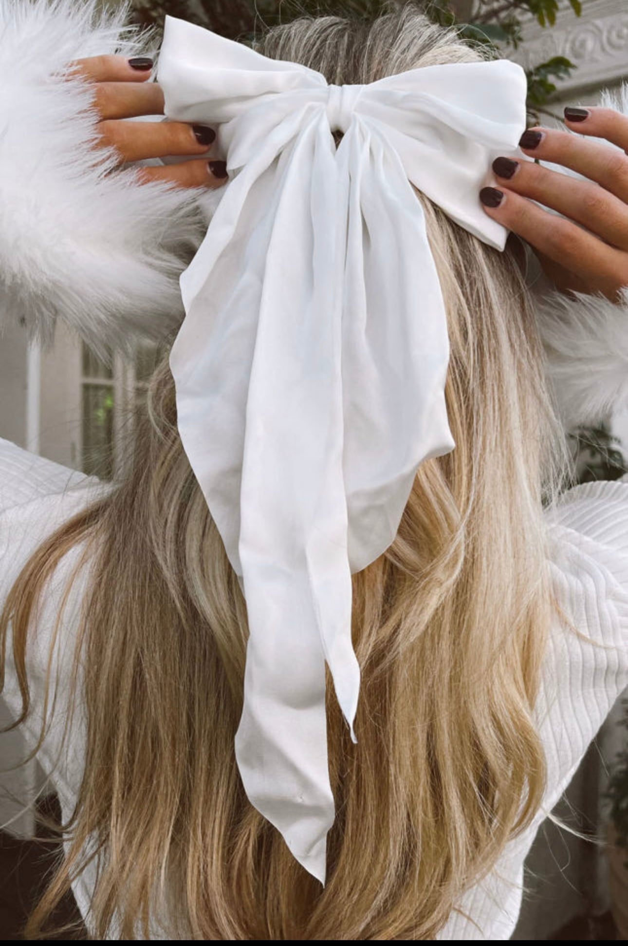 Hair Bow Clip In White, Black, or Animal Print