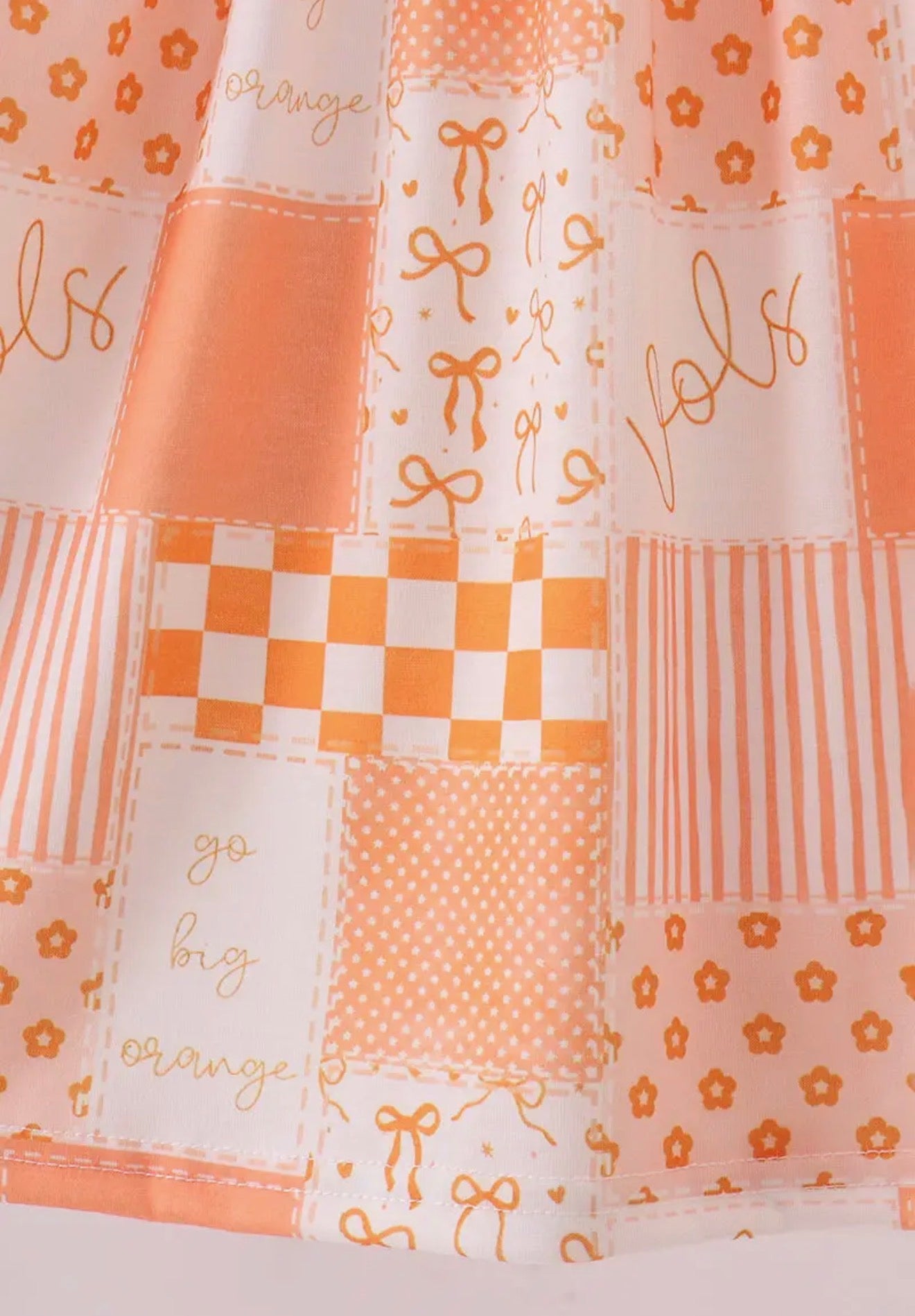 TN3 Patchwork Ruffle Dress with Everything Tennessee Vols