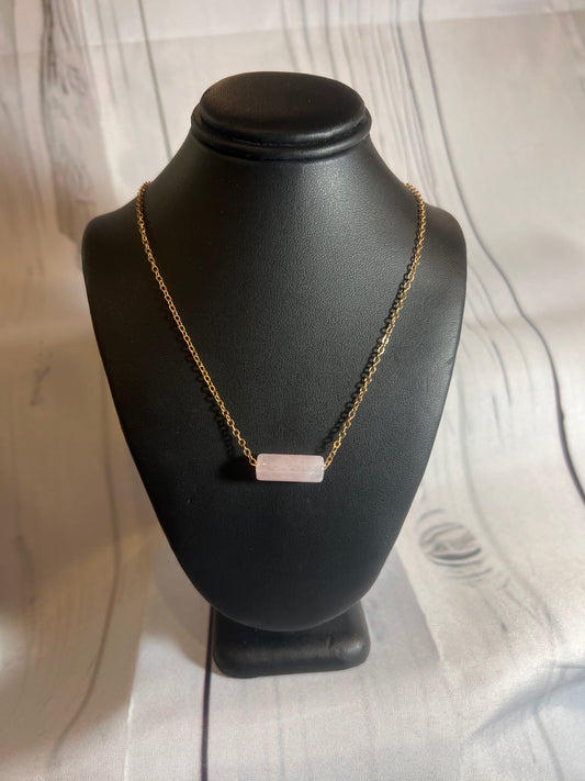Light pink stone necklace