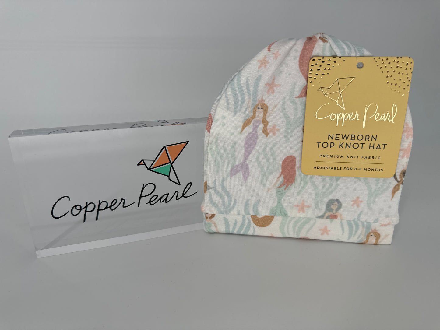 Newborn Top Knot Hat | Copper Pearl