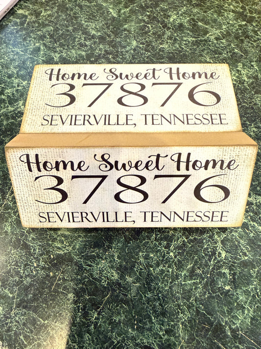 37876 Home Sweet Home Wooden Block Sign