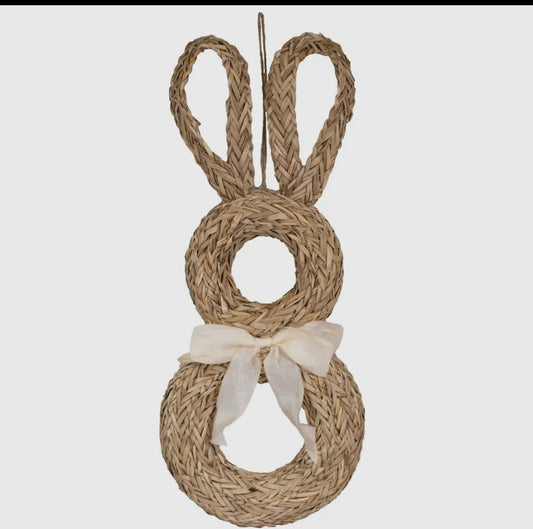 Basket Weave Hanging Bunny Rabbit Decoration