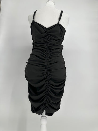 Black Rouched Dress with Adjustable Straps