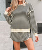 A42 Ivory and Black Stripe Skort and Top Set - Ivy's Gifts & Boutique