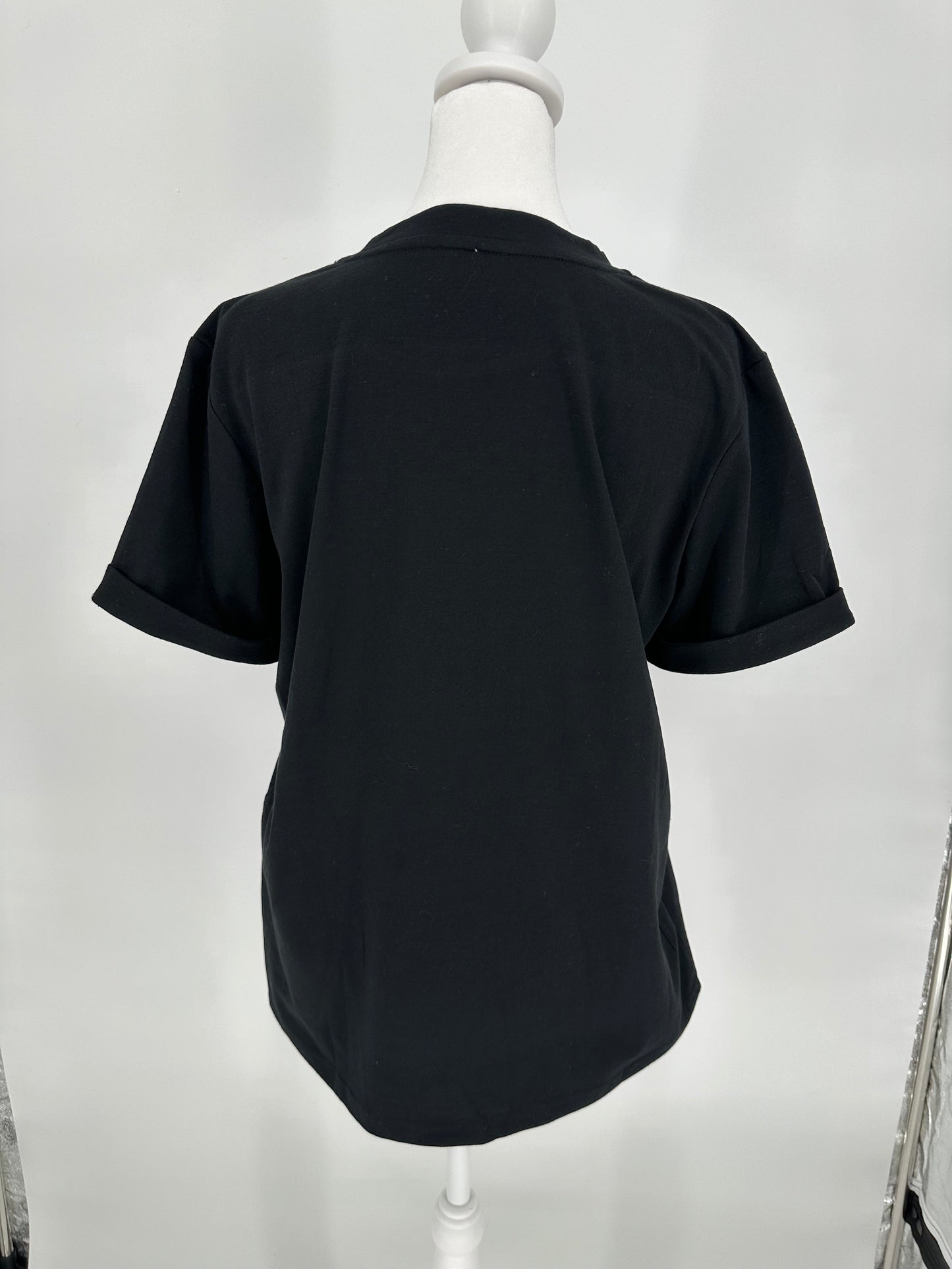 Black Holly Jolly T-Shirt with Cuffed Sleeved