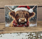 Highland Cow with Hat and Scarf Sign