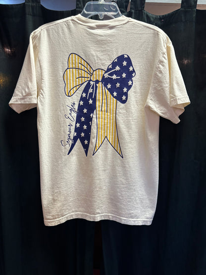 Seymour Eagles T Shirt with Bow Details Comfort Colors Brand