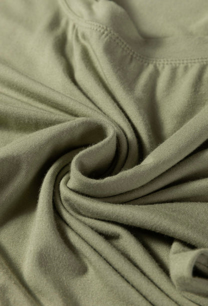 A11 Green Scoop Neck Classic LongSleeve Top