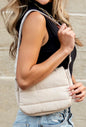 Tan Beige Puffer Purse