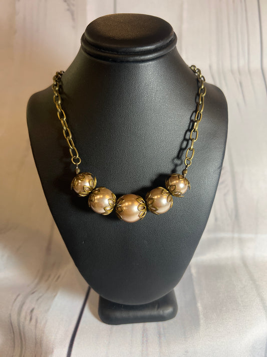 Large brown pearl necklace
