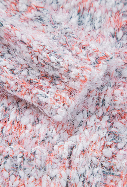 Long sweater w/ pink gray white