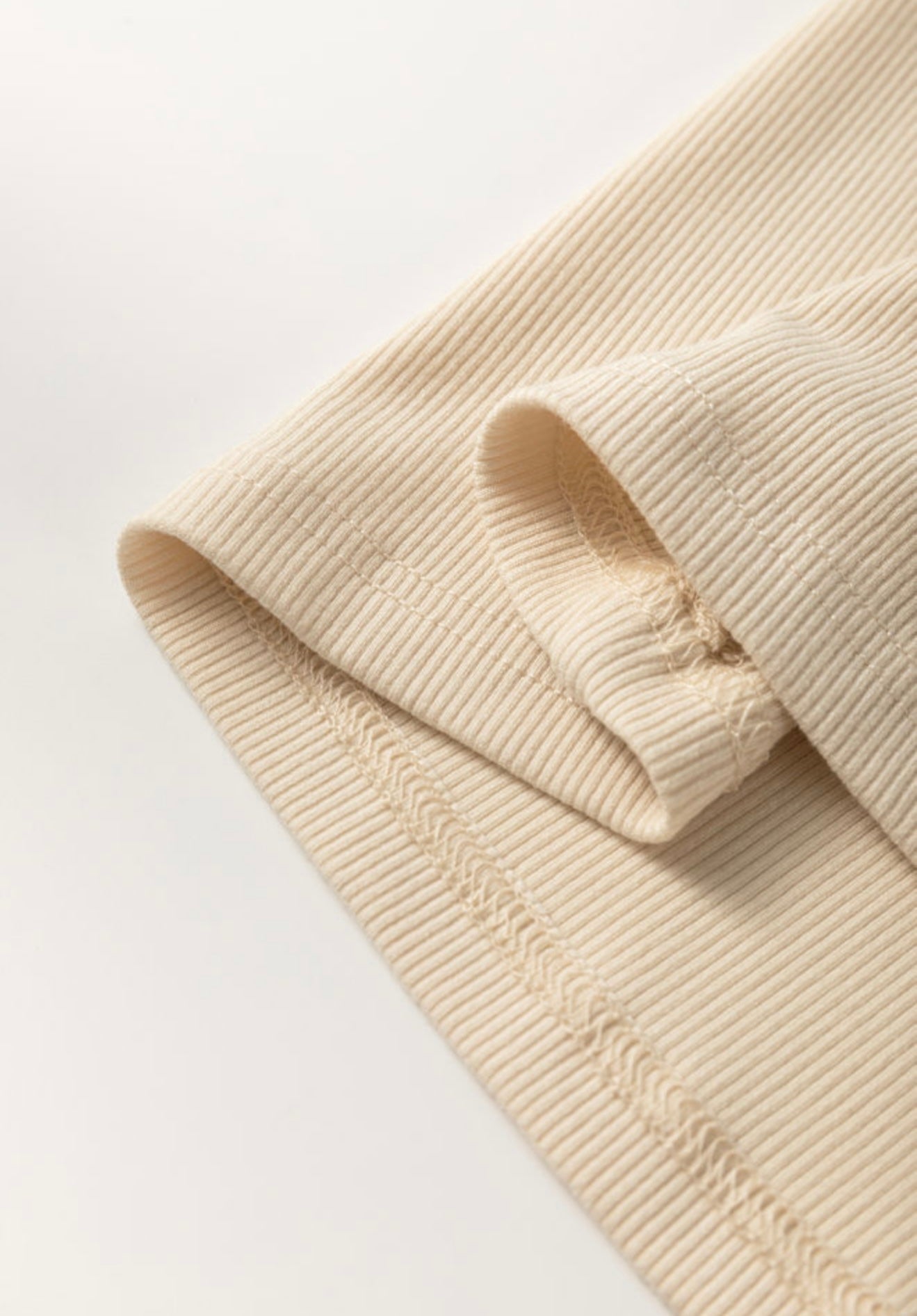 Beige Top with Faux Turtleneck