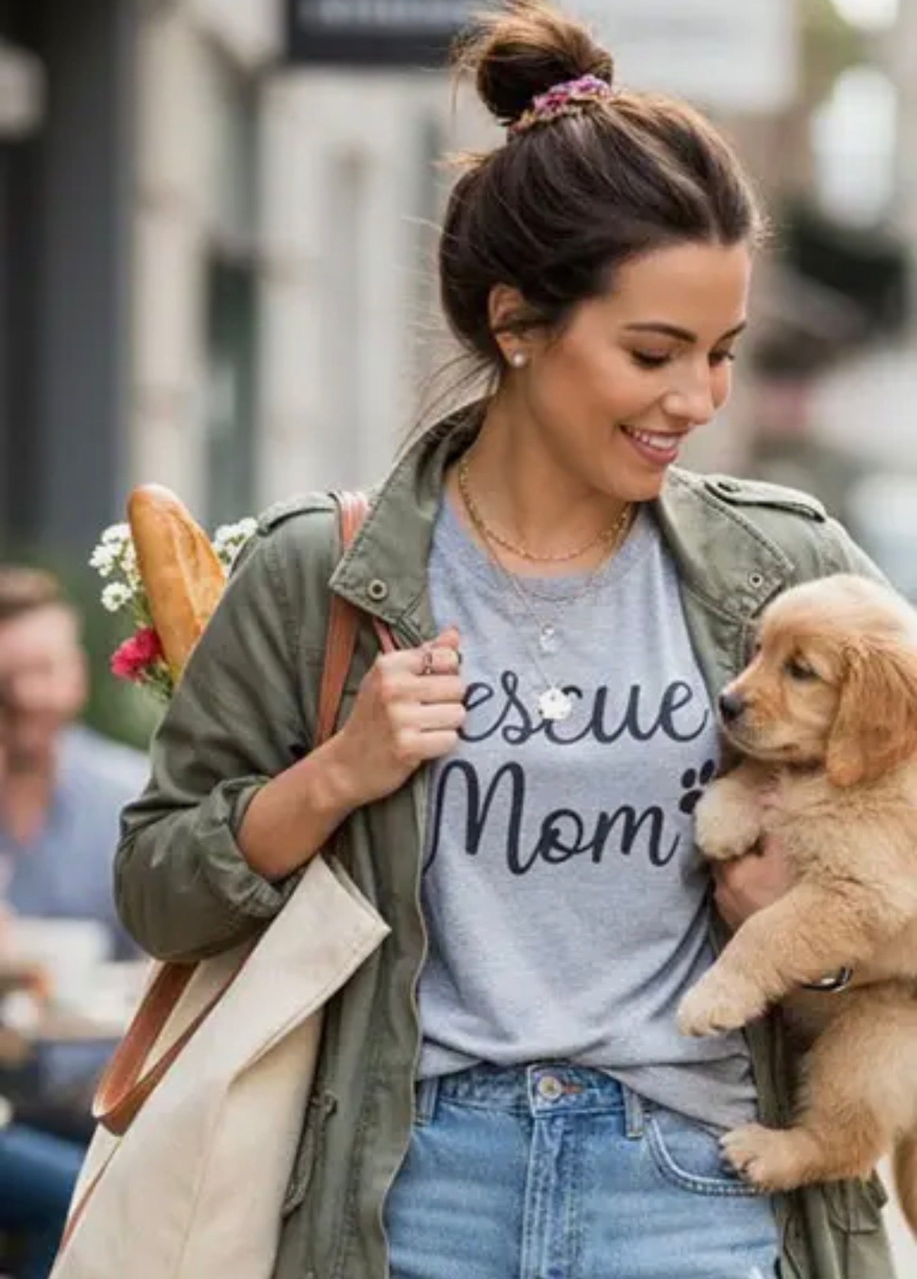 T12 Rescue Mom Casual Top with A  Precious Message