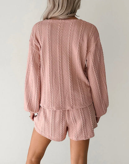 A22 Blush Pink 2 Piece Cardigan & Shorts Set