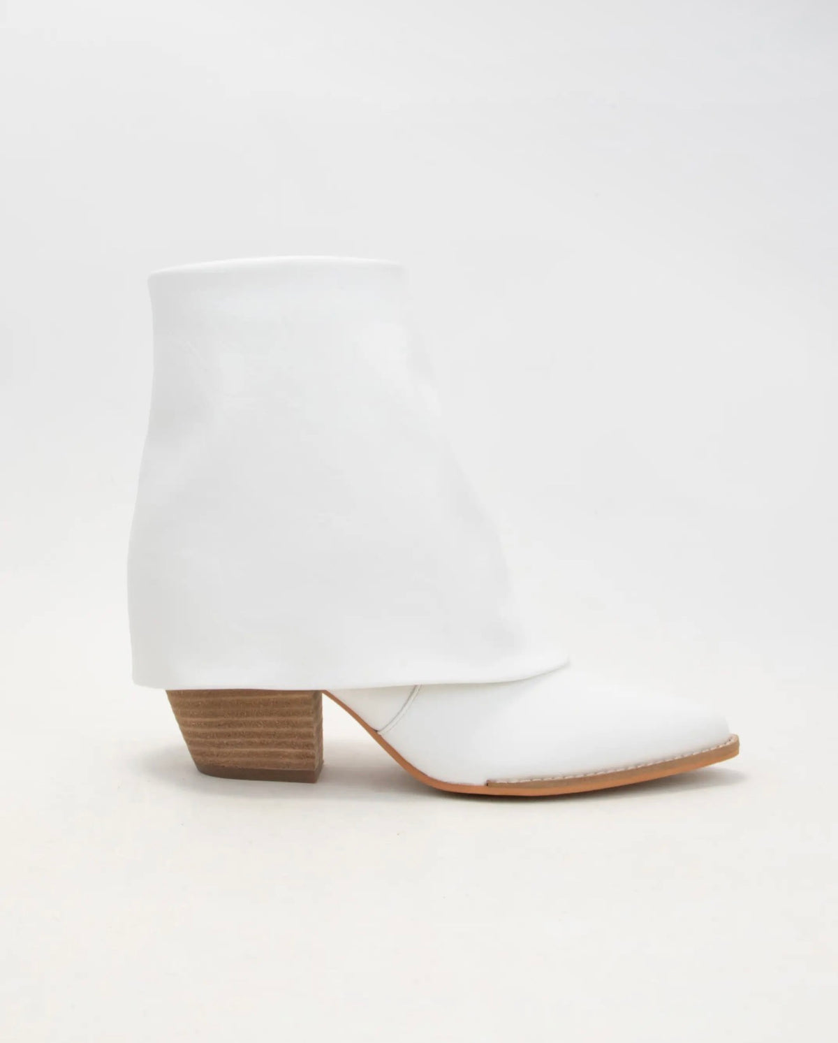 WSF White Western Fold Over Style Bootie