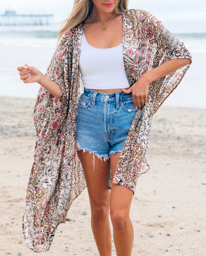 Multi Color Printed Kimono