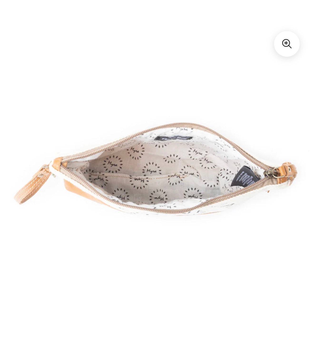 MY5 MYRA BRAND Farine Canvas Pouch with Tassel Adorned Zip Closure, Inside Pockets and Removable Wrist Strap