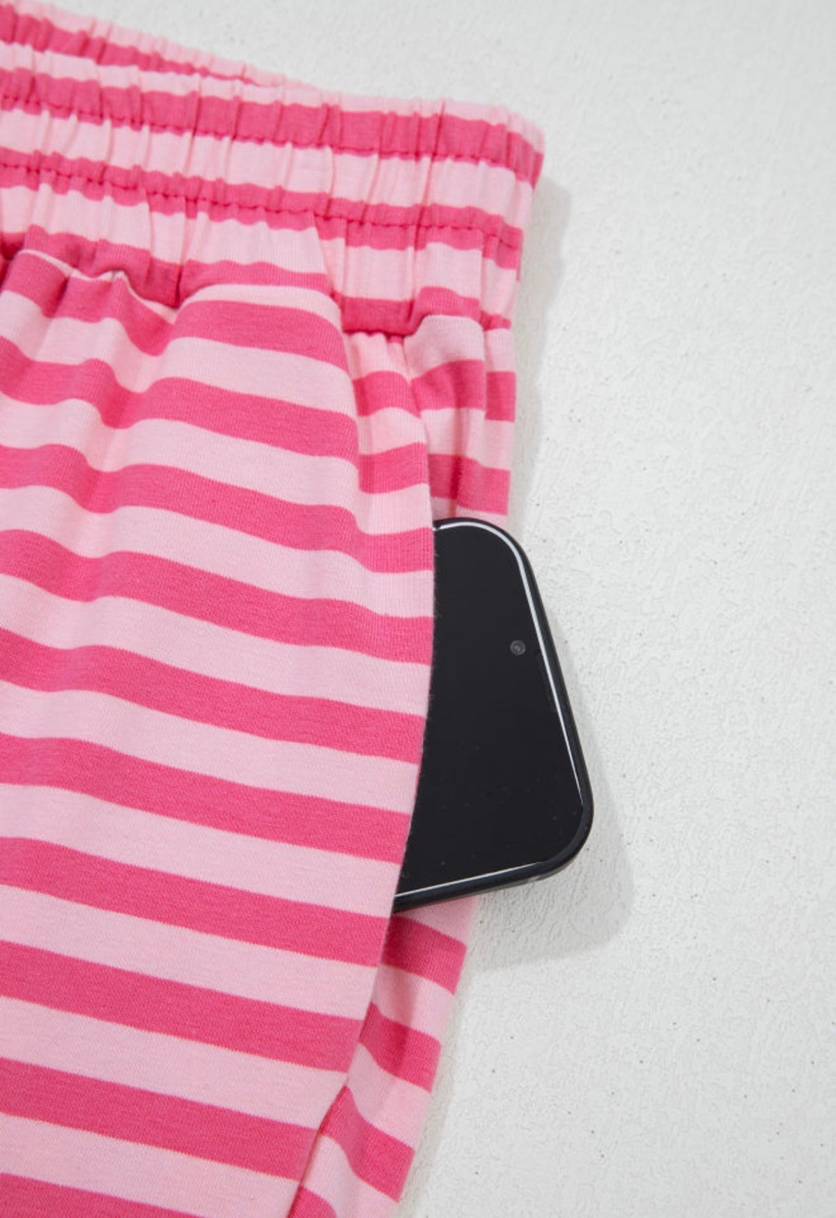 MLPSB Pink Stripe Long Sleeve 2 Piece Lounge Style Pant Set with Button Details
