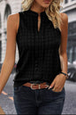 Black Split Neckline Style Blouse