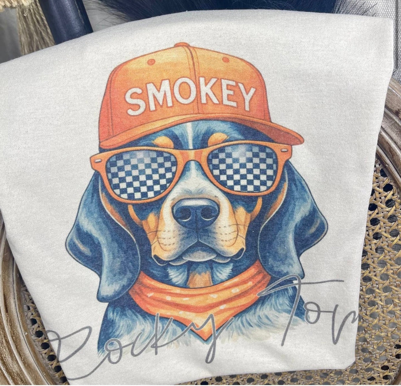 FSDG Smokey Dog With Sunglasses Printed T Shirt