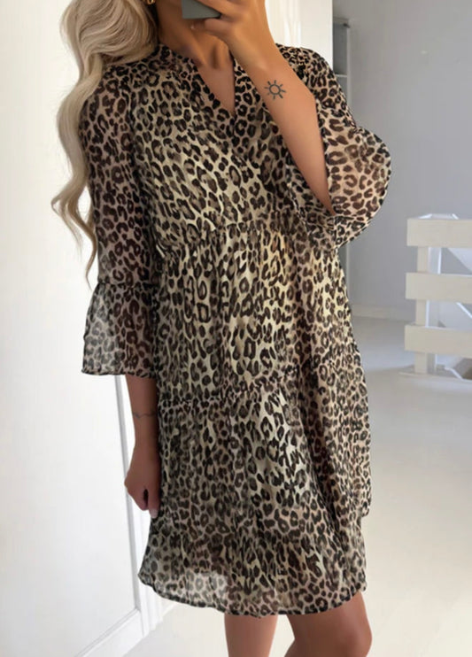 Animal Print Empire Waist Dress