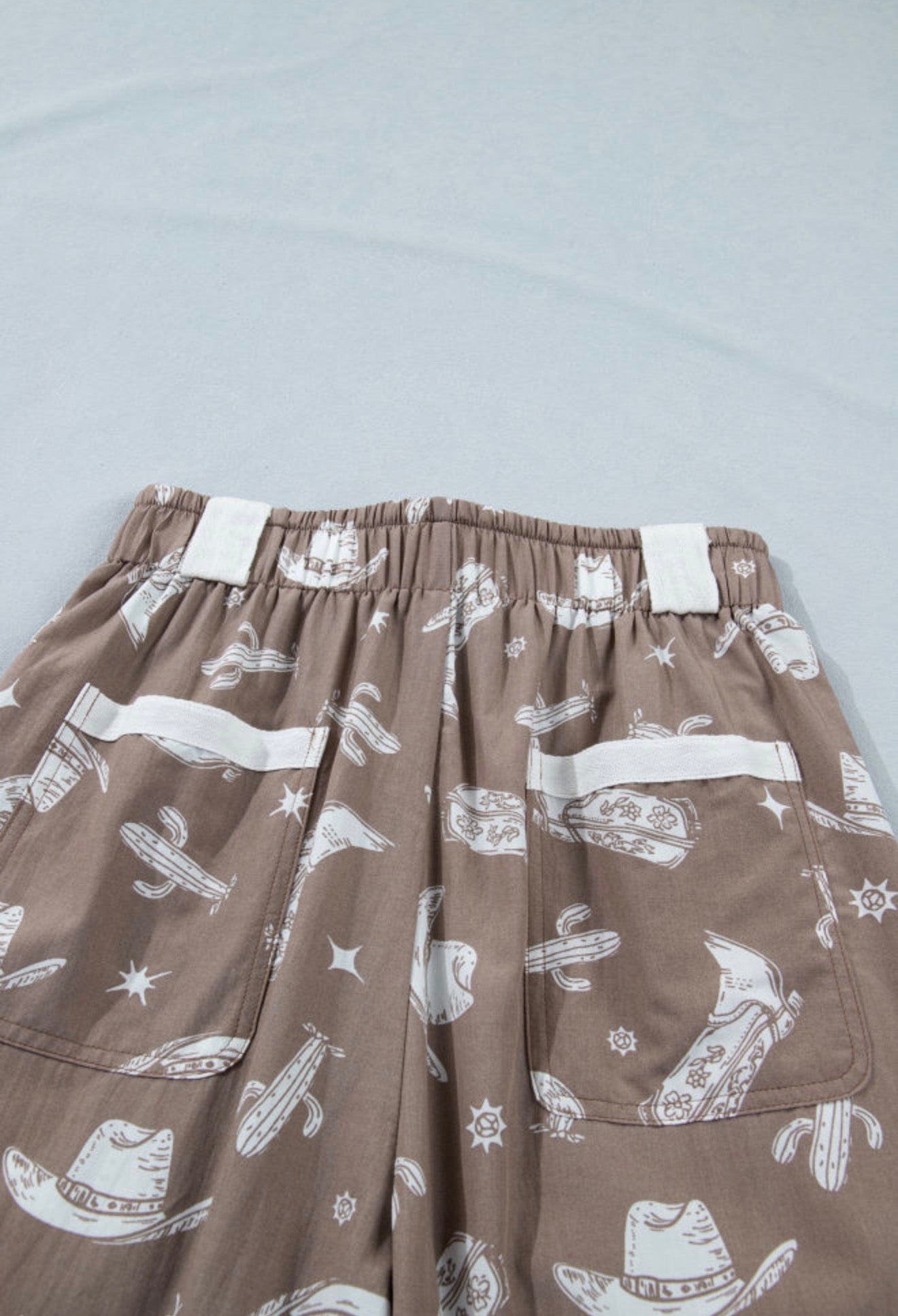 MLRD Rodeo Print  Jogger Style Pants with Cargo apocets and Tie Details