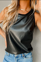 Black Pleather Top
