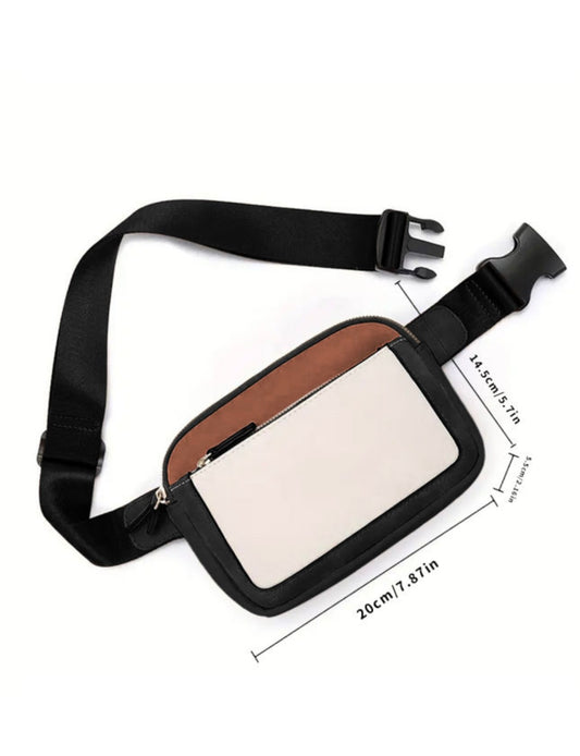 Black White Brown Sling Bag Fanny Pack Purse