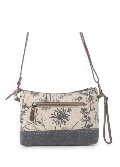 MY3 MYRA Dainty Delight Printed Canvas Bag with Outer Zipped Pocket, Wristlet Strap and Removable Shoulder strap