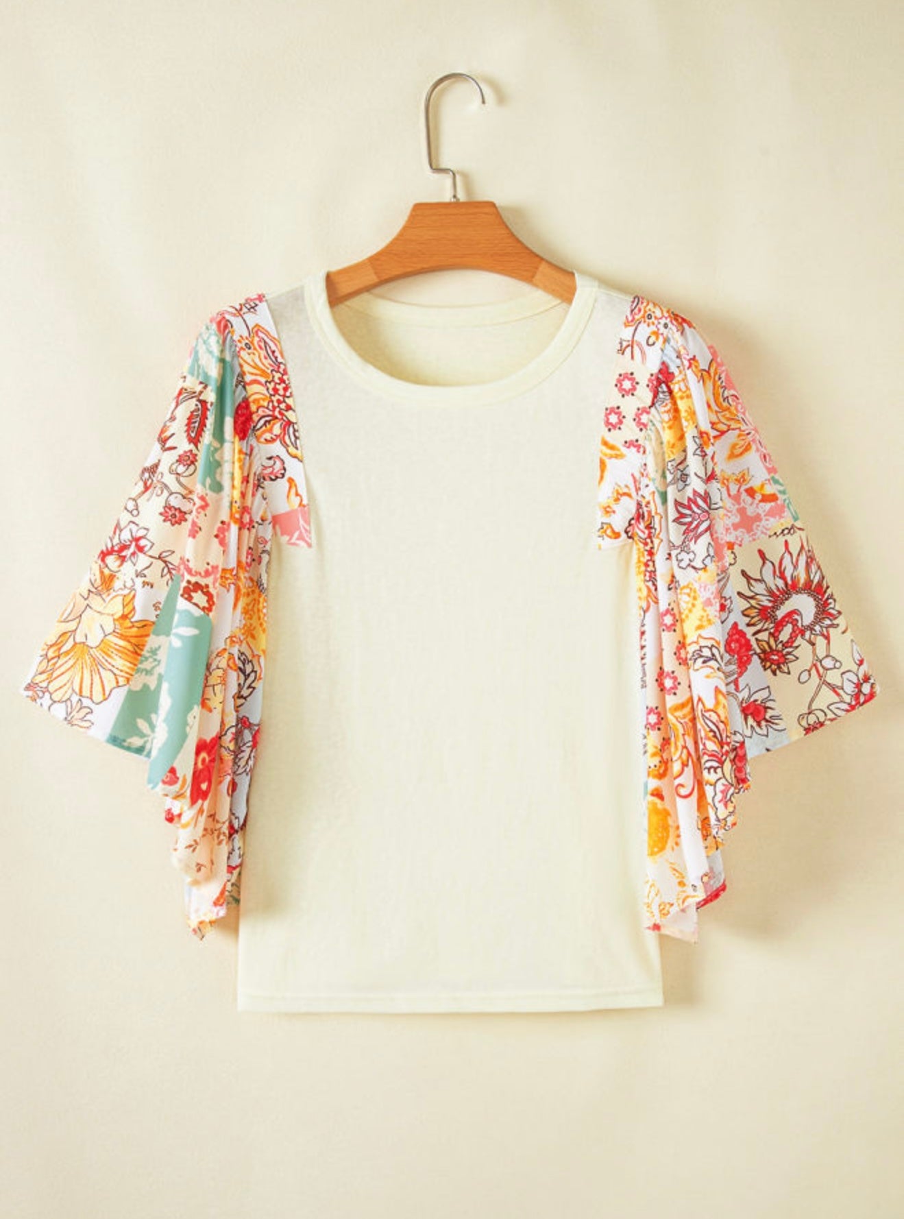 A33 Floral Loose Fit Wide Sleeve Top - Ivy's Gifts & Boutique