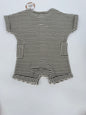 Olive Green Stripe Romper with Side Pockets and Buttons by Mudpie
