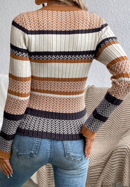 MLSS Firm Fitting Striped Sweater