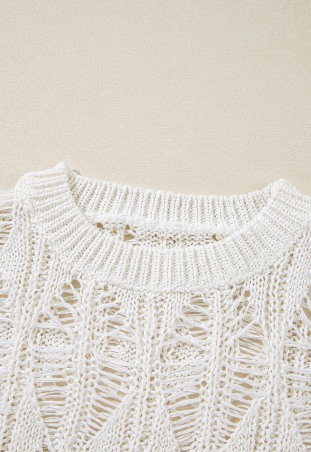 A37 Ivory Loose Woven Summer Sweater - Ivy's Gifts & Boutique