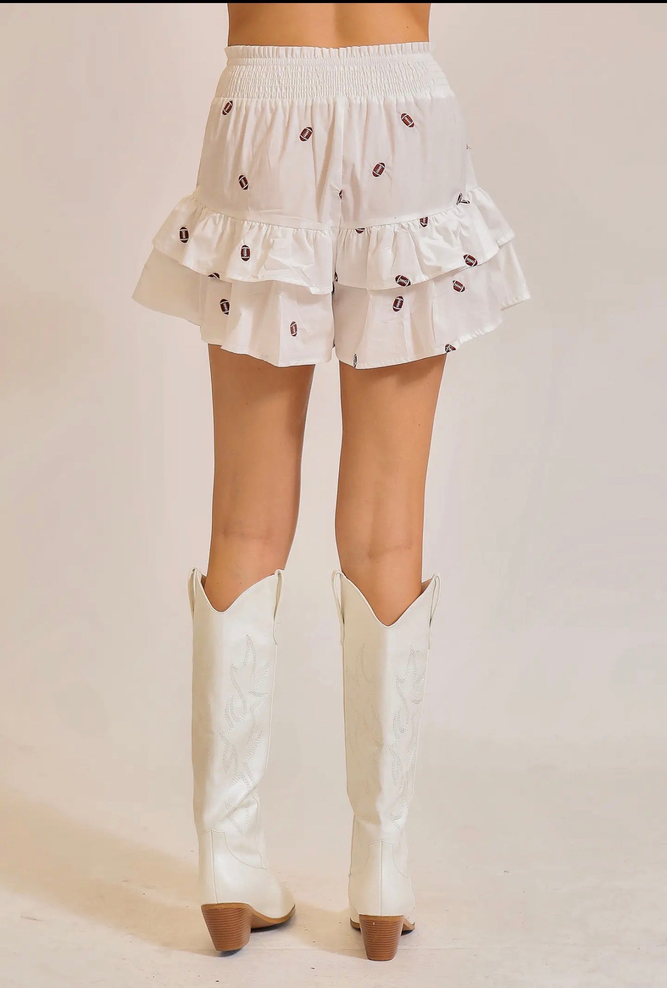 TN8 White Game Day Football Patch Skirt
