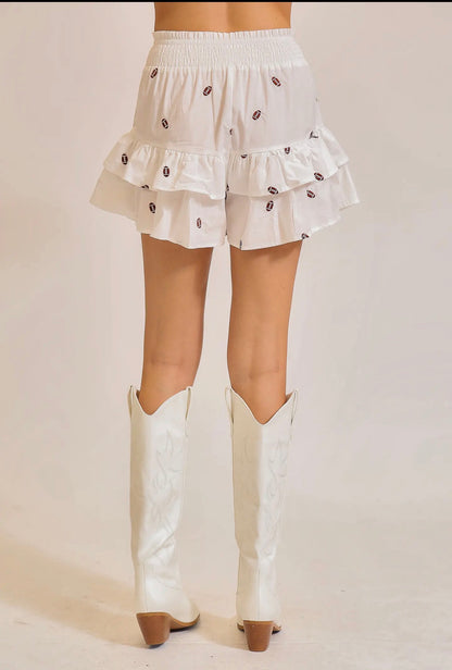 TN8 White Game Day Football Patch Skirt