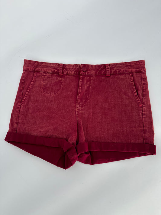 Umgee Burgundy Washed Cuffed Shorts