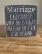Marriage A Relationship…block sign