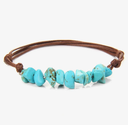 FR50 Bohemian Gravel Leather Multi Cord Bracelet