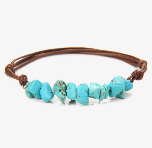 FR50 Bohemian Gravel Leather Multi Cord Bracelet