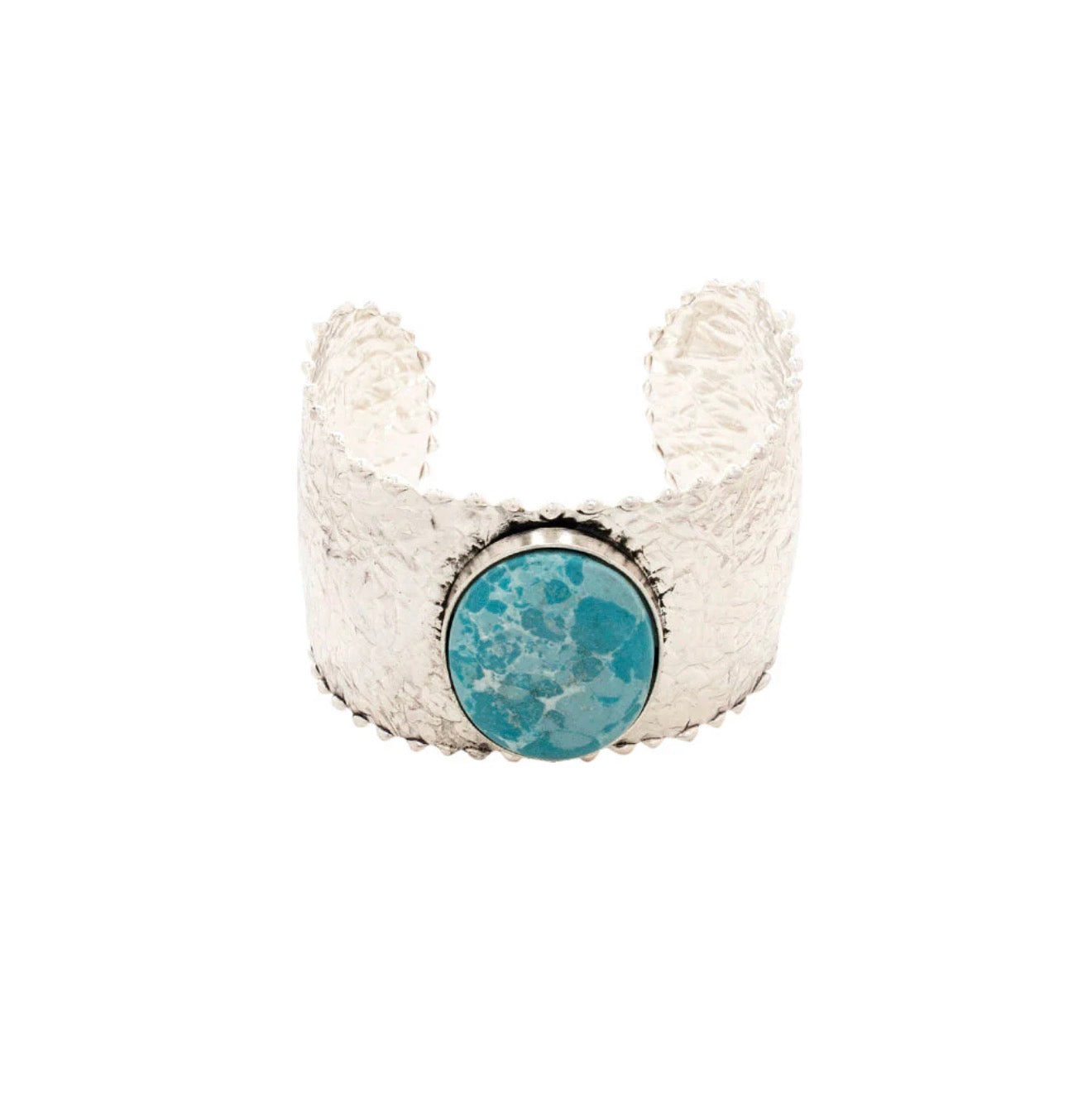 MY24 Coastal Visions Faux Turquoise Stone Statement Cuff Bracelet