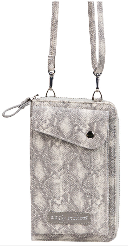 SS Cross body Phone case Wallet in Cow Print or Snake Skin Print