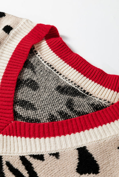 A9 Animal Print Sweater with Bold Red Accent Boarder - Ivy's Gifts & Boutique