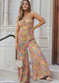 Floral Print Jumpsuit with Adjustable straps