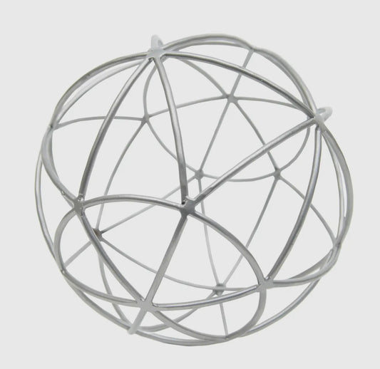 Matte Silver Metal Antiqued Sea Sphere