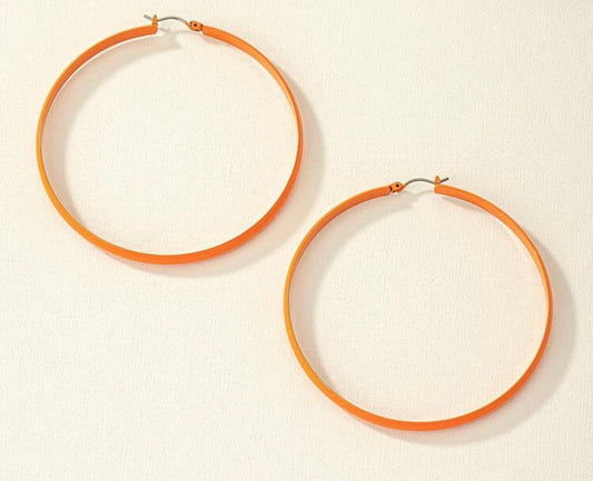 Orange Oversized Statement Hoops