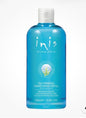 Inis bath and body products set with bottles of lotion, body wash, and skincare items on a white background.